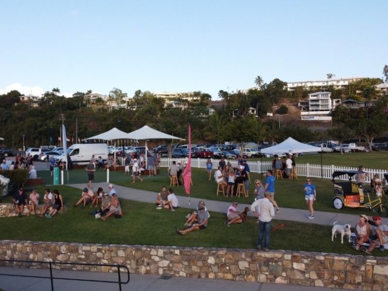 Aerial image of the Big Aussie BBQ Fundraiser for Prostate Cancer Foundation of Australia at Coral Sea Marina