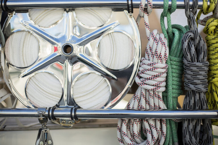 Sailing vessel winches and coiled ropes